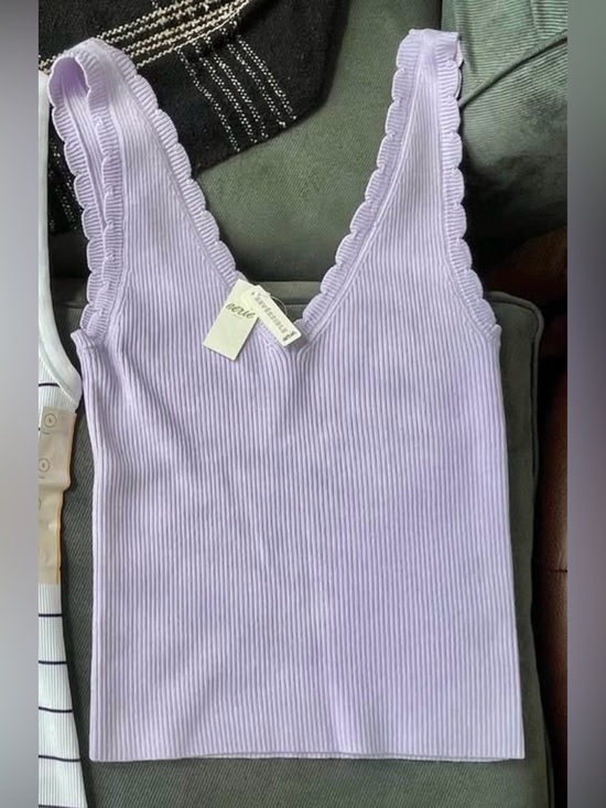 aerie Tops - aerie Lilac Ribbed reversible V-Neck Tank